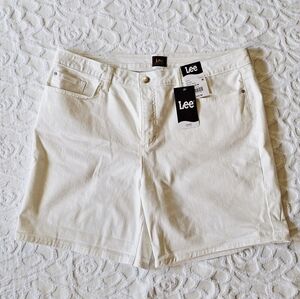 Lee Cuffed Denim Shorts 18 NEW White